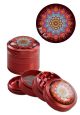 Black Leaf Mandala Alu-Grinder 4-tlg. rot